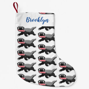 Meia De Natal Pequena Imagem de desenhos animados famintos e engraçados