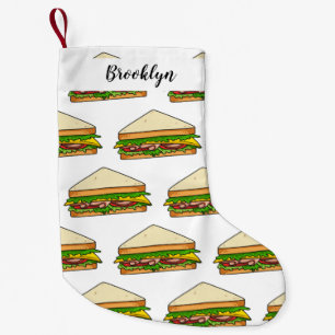 Meia De Natal Pequena Imagem de desenhos em Sandwich