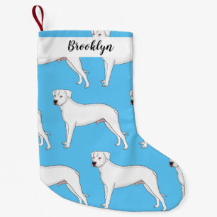 Meia De Natal Pequena Imagem do desenho animado do cão Dogo argentino