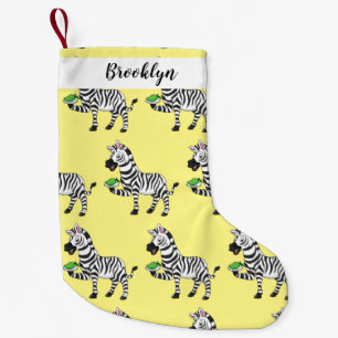 Meia De Natal Pequena Imagem engraçada de desenho animado de zebra