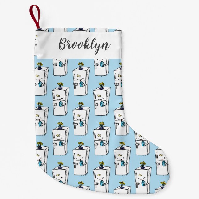 Meia De Natal Pequena Imagem engraçada do desenho do frigorífico (Frente)