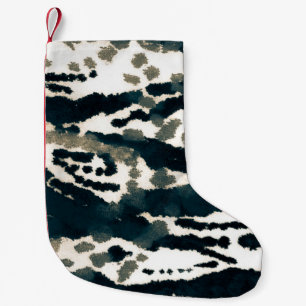 Meia De Natal Pequena Impressão Zebra envelhecida. Cinza Zebra Rough Imp