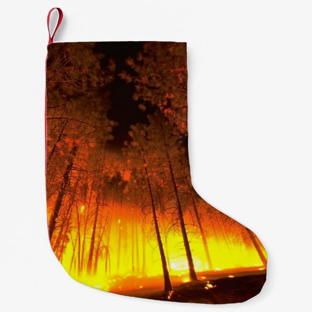 Meia De Natal Pequena Incêndio na Floresta (Frente)