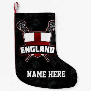 Meia De Natal Pequena Inglaterra English Lacrosse Flag Christmas Stocks