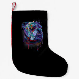 Meia De Natal Pequena Inglês Colorida Bulldog Presente Um Bulldog Ingl