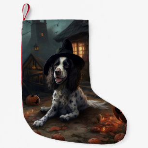 Meia De Natal Pequena Inglês Springer Spaniel Pumpkins Halloween Scary