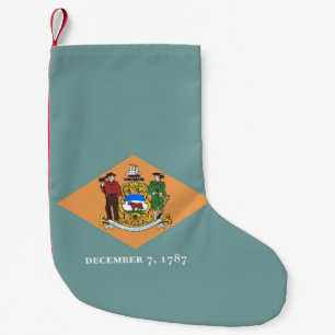 Meia De Natal Pequena Inventários de Natal com bandeira de Delaware, EU