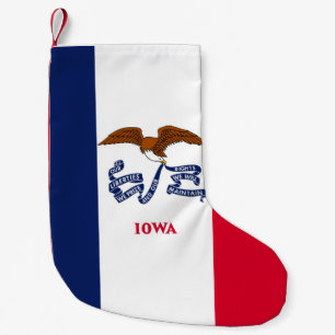 Meia De Natal Pequena Inventários de Natal com Bandeira de Iowa, EUA