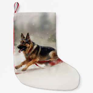 Meia De Natal Pequena Inverno de german shepherd Natal