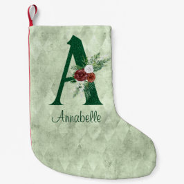 Meia De Natal Pequena Inverno Floral Ilustrado A Personalizado