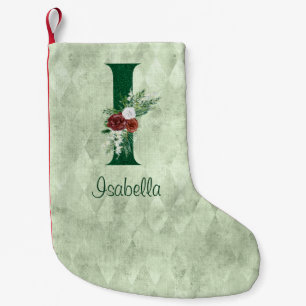 Meia De Natal Pequena Inverno Floral Ilustrado I Personalizado
