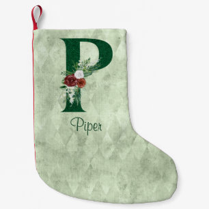 Meia De Natal Pequena Inverno Floral Ilustrado P Personalizado