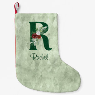 Meia De Natal Pequena Inverno Floral Ilustrado R Personalizado