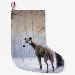 Meia De Natal Pequena Italian Greyhound Deixe Nevar Natal