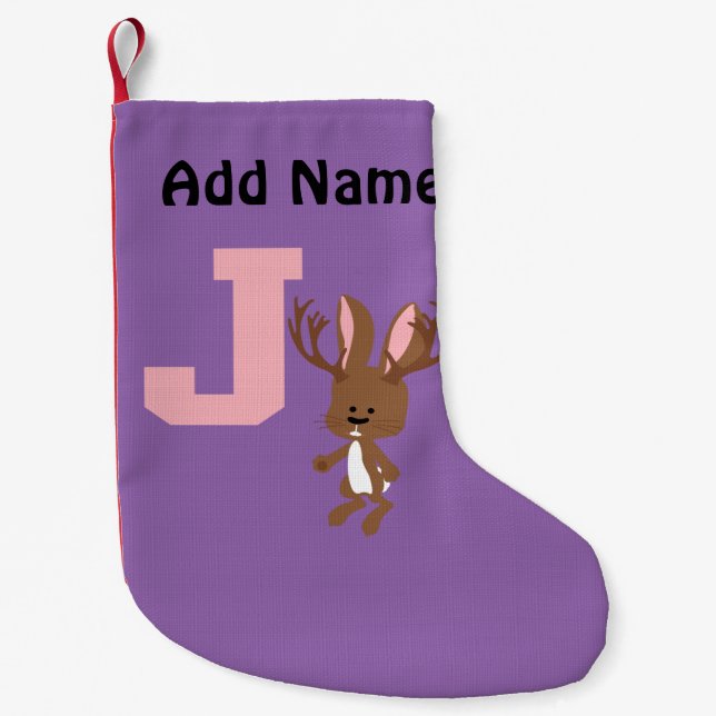 Meia De Natal Pequena J é para o Jackalope (Frente)