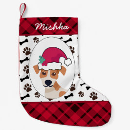 Meia De Natal Pequena Jack Russell Terrier Christmas, nome personalizado