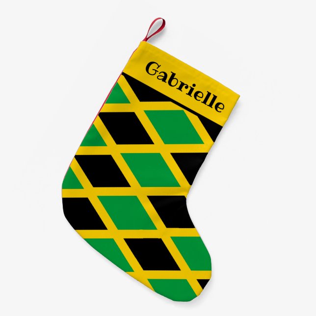 Meia De Natal Pequena Jamaican Flag Patterned (Frente (Pendurada))