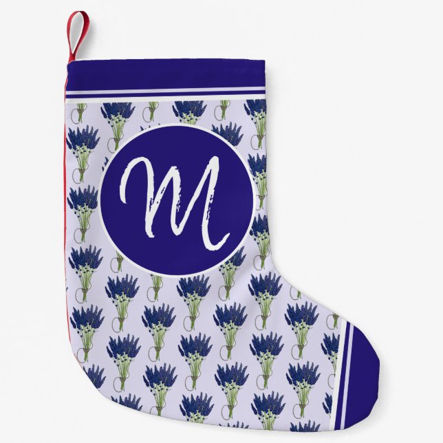 Meia De Natal Pequena Jardim de Flor Roxo do Coelho de Lavanda Lavandula (Frente)