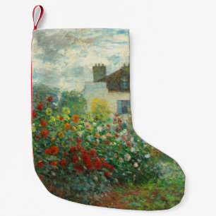 Meia De Natal Pequena Jardim do Artista Monet em Argenteuil Pintura
