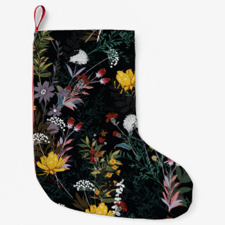 Meia De Natal Pequena Jardim Floral Escuro: Padrão Noturno Sangrento