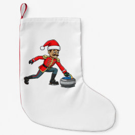 Meia De Natal Pequena Jogador de Curling do Quebra-Nozes Feriado Esport