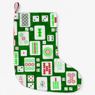 Meia De Natal Pequena jogo de azulejos chineses mahjong, natal