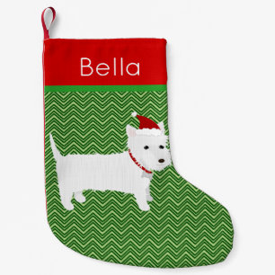 Meia De Natal Pequena Jolly Papais noeis West Highland Terrier