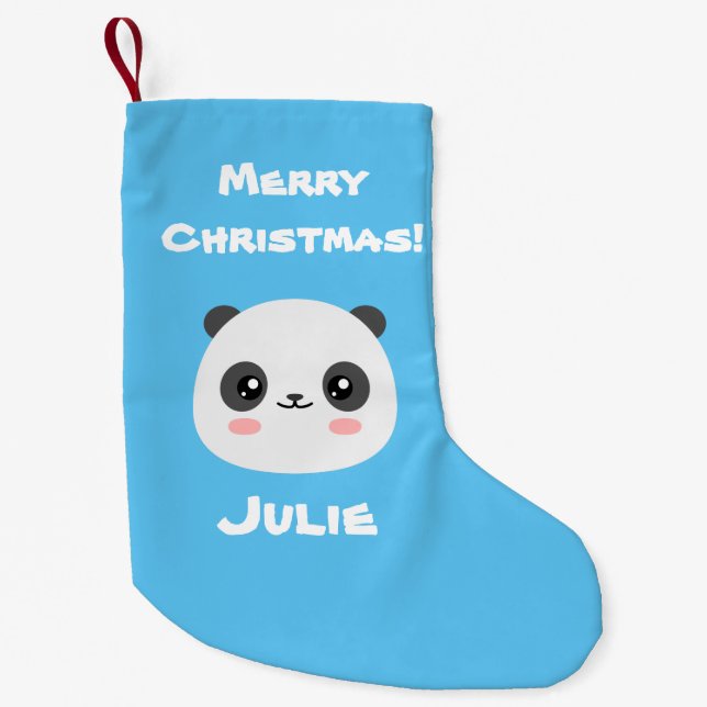 Meia De Natal Pequena Kawaii Panda (Frente)