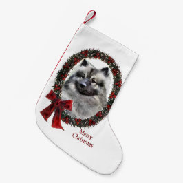 Meia De Natal Pequena Keeshond Christmas