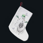 Meia De Natal Pequena Keeshond Christmas Snowman Pinting Art<br><div class="desc">Retrato original de Cachorro Snowman de Natal Keeshond. Especializamo-nos em arte original engraçada e engraçada. Comprar isto para si próprio ou como um presente excelente para os teus amigos de Keeshond. Seja criativo - clique em PERSONALIZAR para adicionar/remover/alterar texto, redimensionar a imagem, alterar as cores ou qualquer outra coisa que...</div>