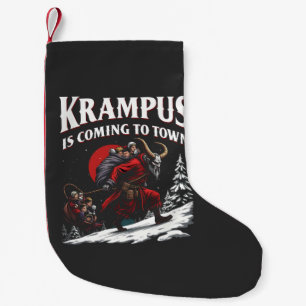 Meia De Natal Pequena Krampus está vindo para a cidade de Krampus Natal