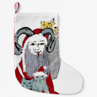 Meia De Natal Pequena Krampus que rouba gatinhos no Natal