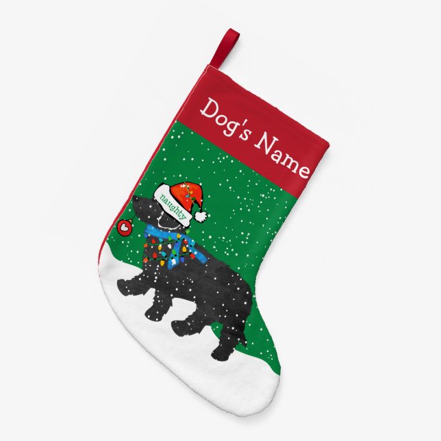 Meia De Natal Pequena Labradoodle de Natal Personalizado (Frente (Pendurada))