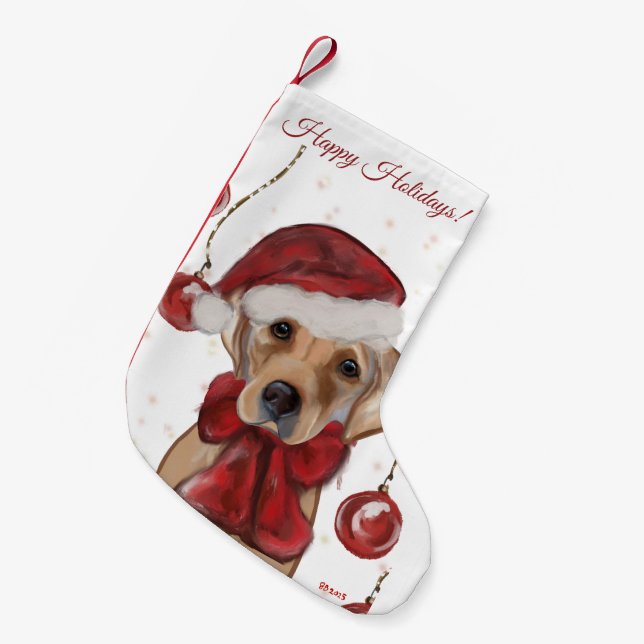 MEIA DE NATAL PEQUENA LABRADOR RETRIEVER  (Frente (Pendurada))