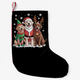 Meia De Natal Pequena Labrador Retriever Cães de Natal Papai Noel Rena