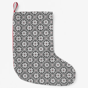 Meia De Natal Pequena Laço isolado branco no fundo preto CUSTOMIZE