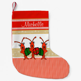 Meia De Natal Pequena Lagostins bonitos de Caroling