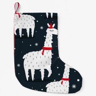 Meia De Natal Pequena Lamas, com o pano de fundo. Peça perfeita colorid