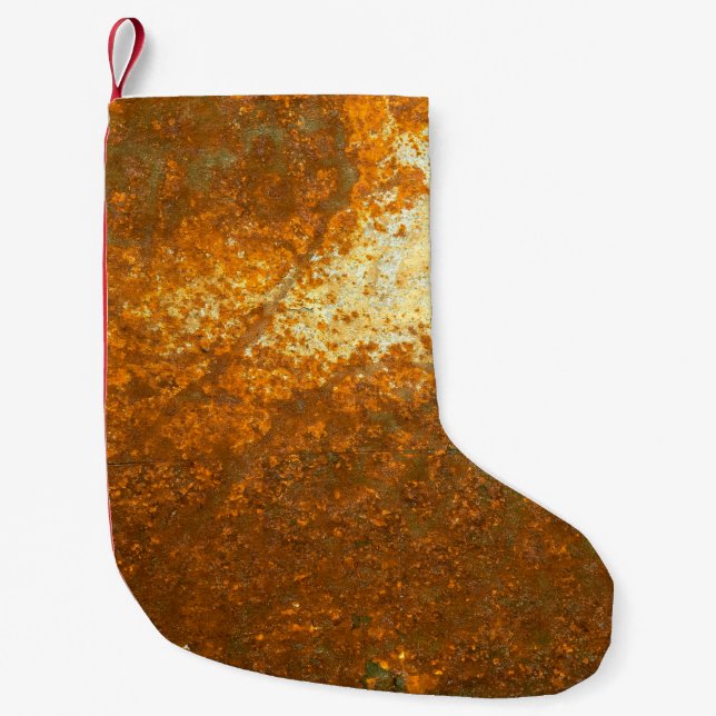 Meia De Natal Pequena large Rust backgroundabstract, ancient, antique, b (Frente)