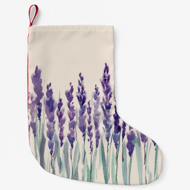 Meia De Natal Pequena Lavanda francesa: Ilustração de Aquarela (Frente)
