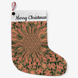 Meia De Natal Pequena LavishlyOn Customizable Country Peach Green Bloom