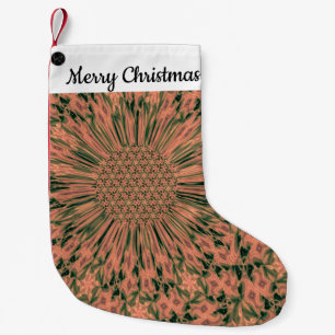 Meia De Natal Pequena LavishlyOn Customizable Country Peach Green Bloom