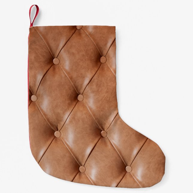 Meia De Natal Pequena leather sofa background (Frente)