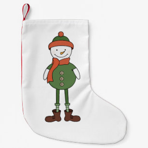 Meia De Natal Pequena Legal Snowman