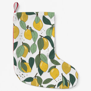 Meia De Natal Pequena Lemon Tropical: Vintage Brilhante Sem Serras