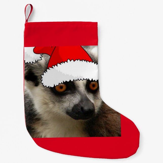 Meia De Natal Pequena Lemur de Natal (Frente)