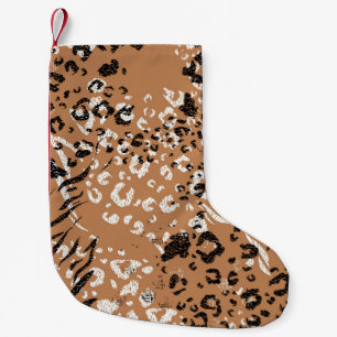 Meia De Natal Pequena Leopardo moderno. Padrão. Plano de Fundo. Naturez
