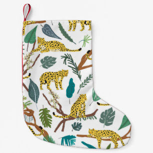 Meia De Natal Pequena Leopardos animais selvagens na floresta selvagem p