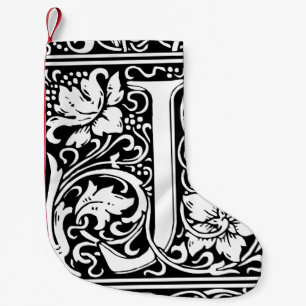 Meia De Natal Pequena Letra J Monograma Medieval Arte Nova