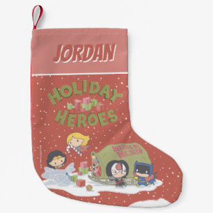 Meia De Natal Pequena Liga da Justiça Chibi Apresentando